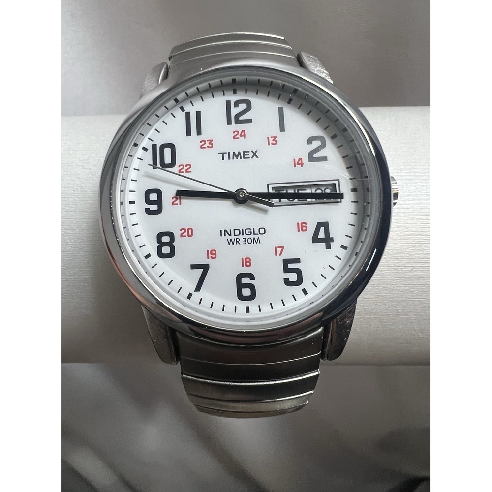 Timex Mens Easy Reader Indiglo Expander Watch 35mm Water Resistant T20461